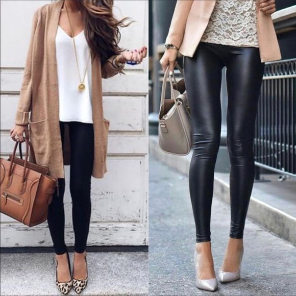 ‼️Only 2 Left‼️Faux Leather Leggings - Picture 2 of 4